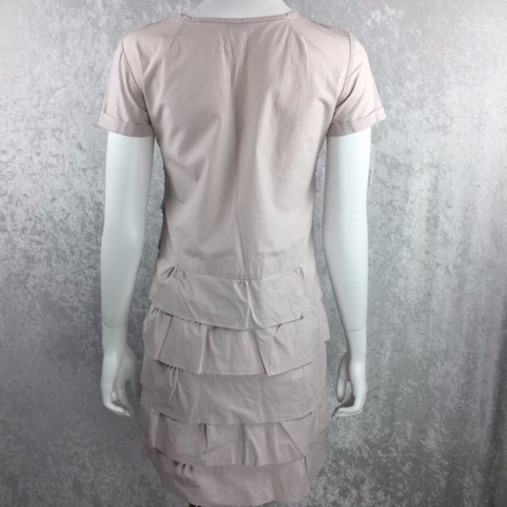 J Crew Blush Carly Ruffled Dress 4 Beige 21494 - Picture 7 of 8